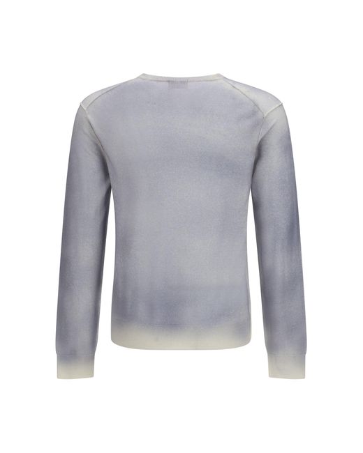 Aragona Cashmere Blue Crewneck Merino Wool Sweater for men