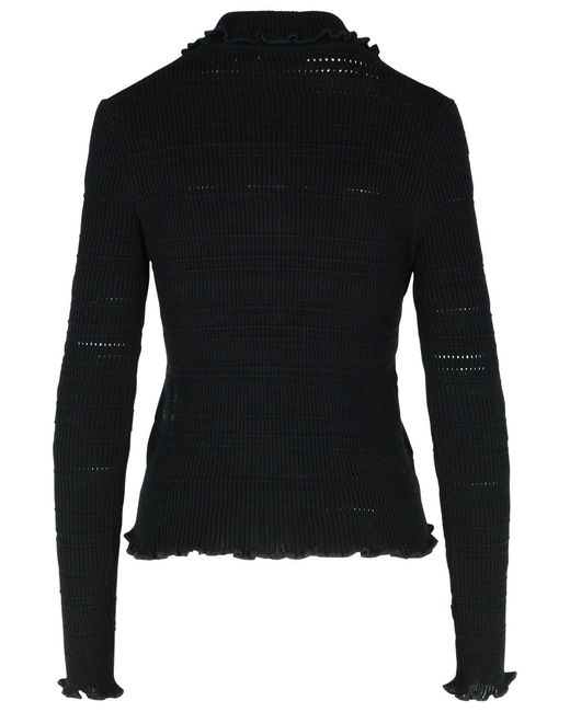 Lanvin Black 'Ribbed' Cotton Cardigan