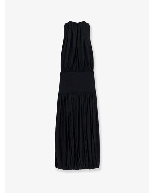 Totême  Black Soft Gathered Viscose Dress