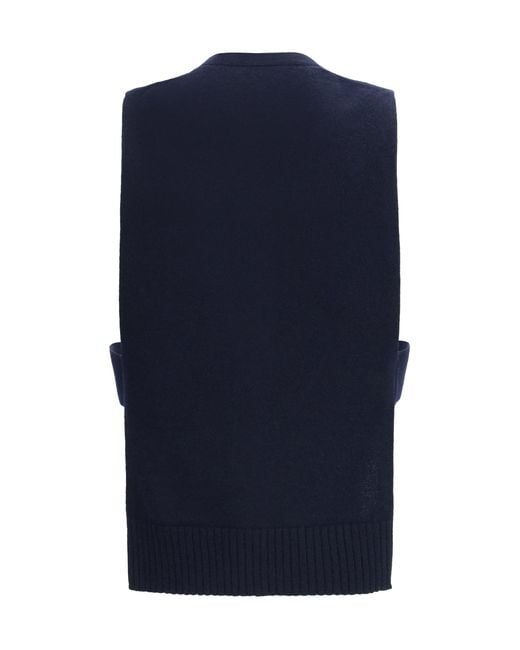 Miu Miu Blue Cashmere Cardigan Vest