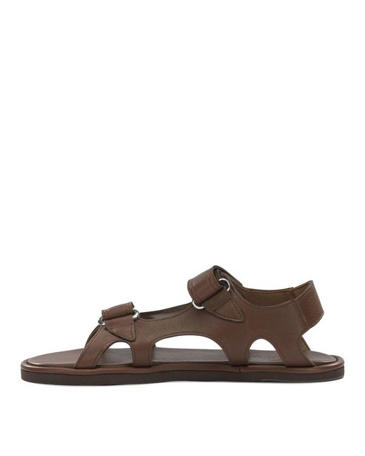 Auralee Brown Low Leather Sandals