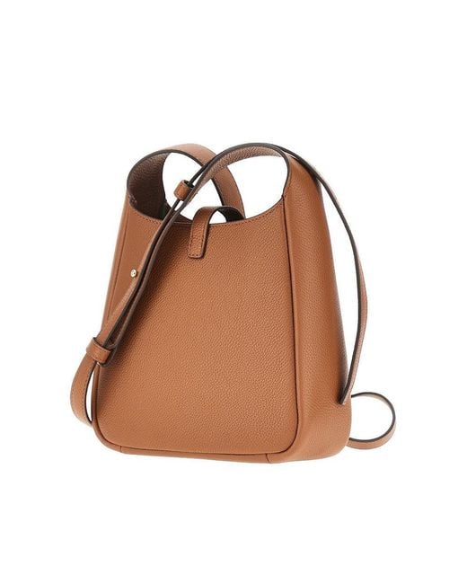 Tory Burch Brown 'Miller Swing' Grained Leather Crossbody Bag