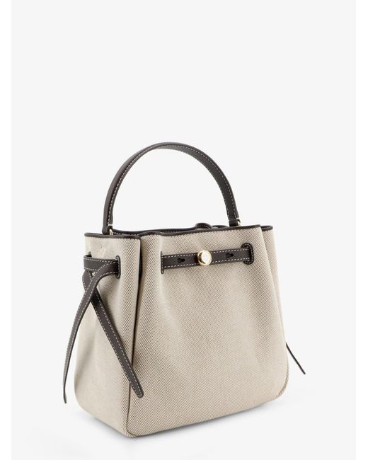Tory Burch Natural Romy Canvas Bucket Bag