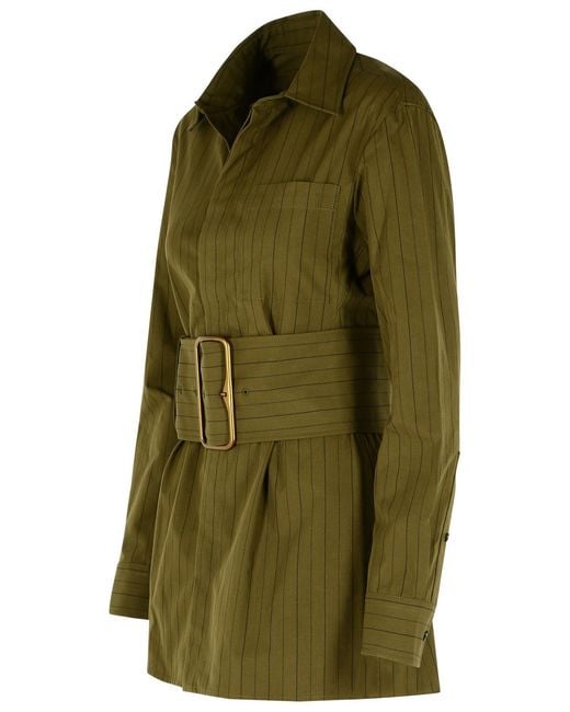 Burberry Green Cotton Mini Dress