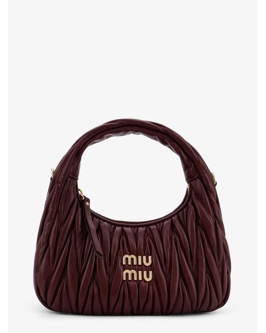 Miu Miu Brown Wander Matelasse Leather Shoulder Bag