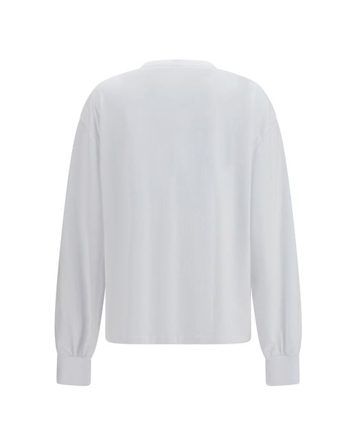 Ganni White Strawberry Long-Sleeve Cotton T-Shirt