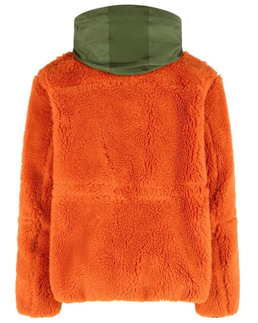 Sacai Orange 'Sherling' Wool Blend Jacket for men