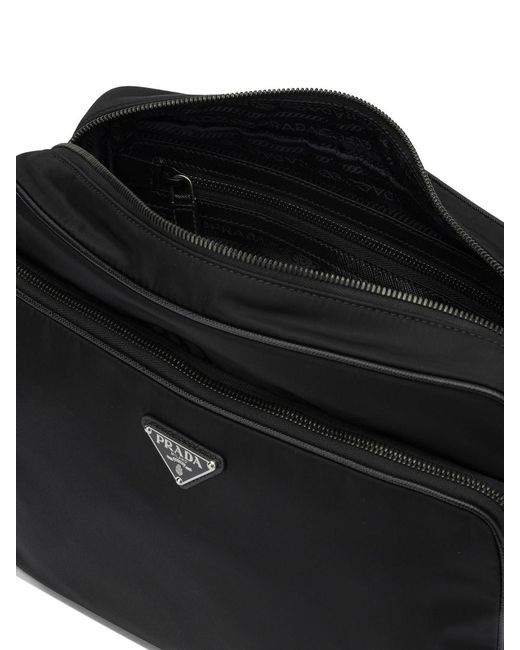 Prada Black Re-Nylon Medium Shoulder Bag for men