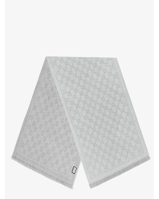 Women's White Wool Scarf