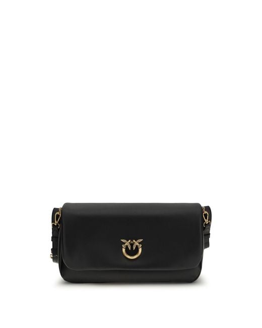 Pinko Black Baguette Shoulder Bag, Calf Leather