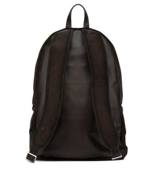 Santoni Black Casual Suede Backpack