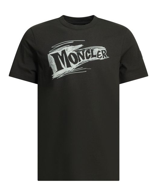 Moncler Black Crewneck T-Shirt for men