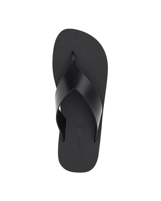 The Row Black 'Dune Classic Ginza' Leather Thong Slides