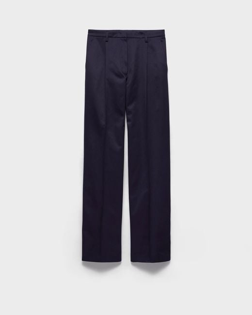 Prada Blue Cotton Chino Pants for men