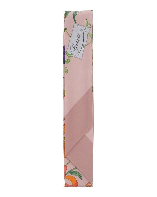 Gucci Pink Twill Silk Scarf