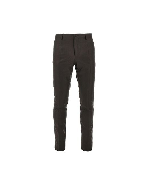 Dolce & Gabbana Black Virgin Wool Twill Tailored Pants for men