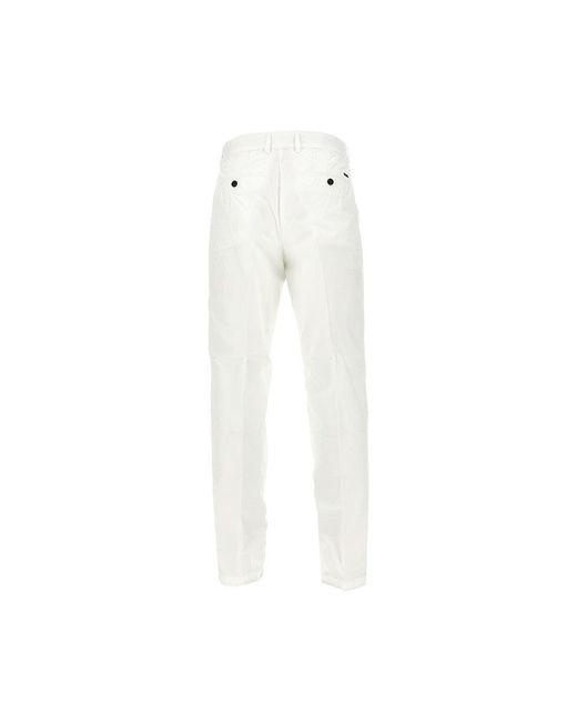 Emporio Armani White Pima Cotton Pants With Dart for men