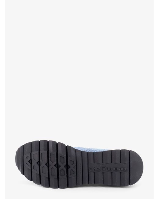 Kiton Blue Knitted Fabric Sneakers for men
