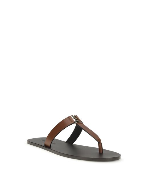 Saint Laurent Multicolor Leather Thong Sandals