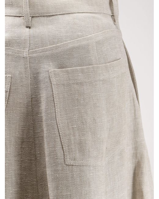 Alysi White Flared Linen Skirt