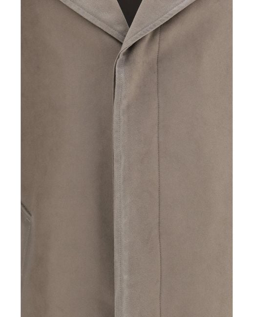 Loewe Gray Single-Breasted Brushed Cotton-Blend Fustian Coat for men