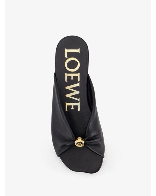Loewe Black Paula's Ibiza -Pebble Soft Leather Sandals