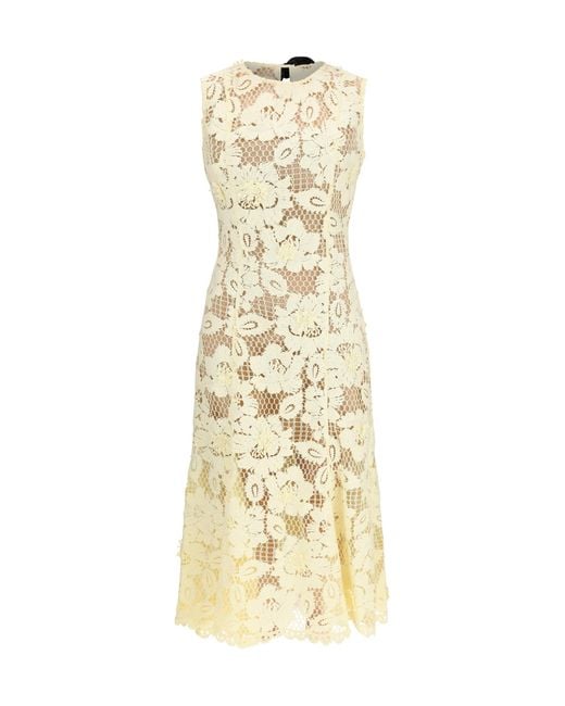 Self-Portrait Metallic Crochet Lace Midi Dress