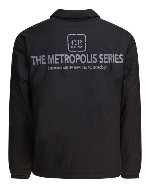 C P Company Black "Metropolis Series" Overshirt Jacket for men