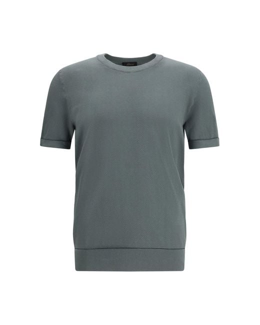 Brioni Gray Crew-Neck T-Shirt for men