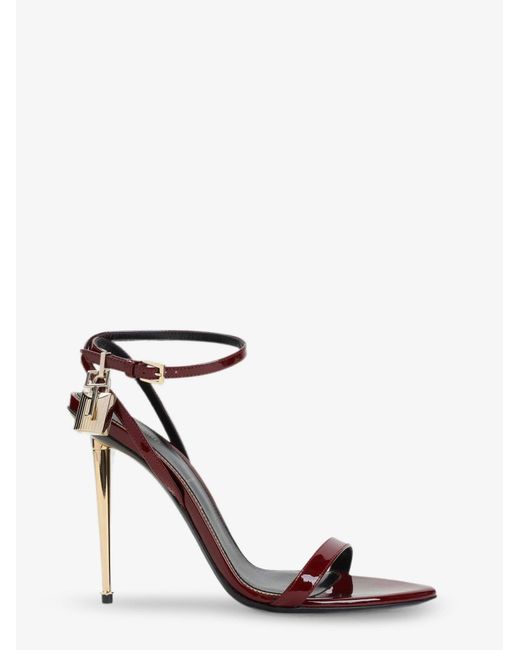 Tom Ford Multicolor Patent Leather Sandals With Iconic Metal Padlock