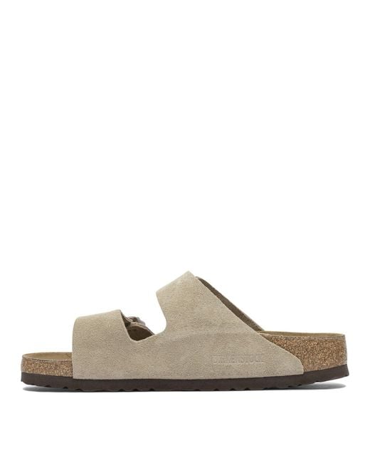 Birkenstock White Suede Arizona Sandals for men