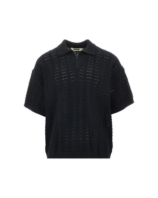 Woodbird Black Wbshimo Wave Polo Shirt for men