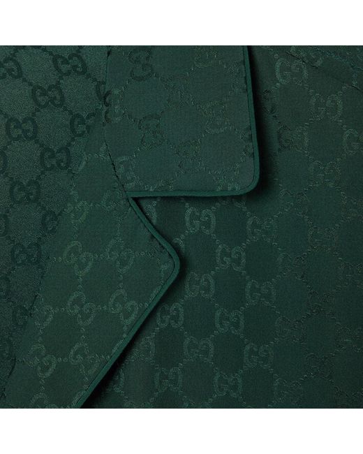 Gucci Green Gg Silk Shirt