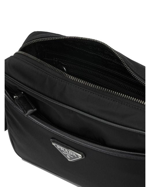 Prada Black Re-Nylon Saffiano Leather Shoulder Bag for men