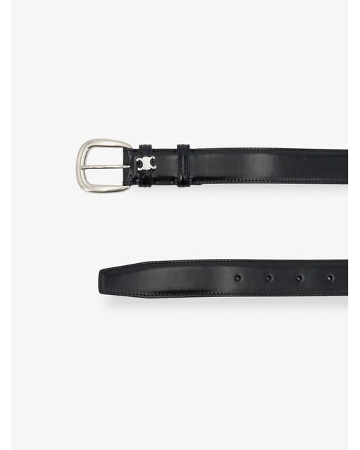 Céline White Vivienne Leather Belt for men