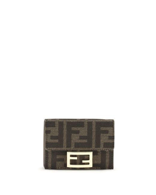 Fendi Gray Ff Trifold Wallet