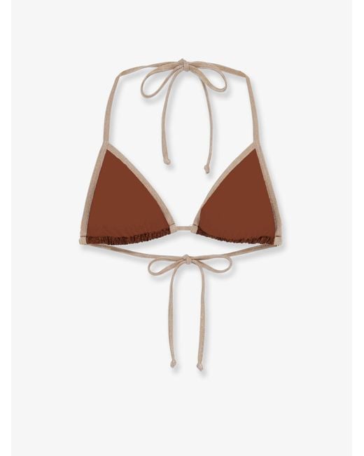 Mc2 Saint Barth White String Bikini Top Leah Lurex