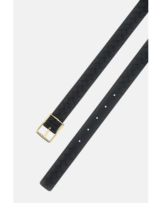 Bottega Veneta Black "Woven" Leather Belt