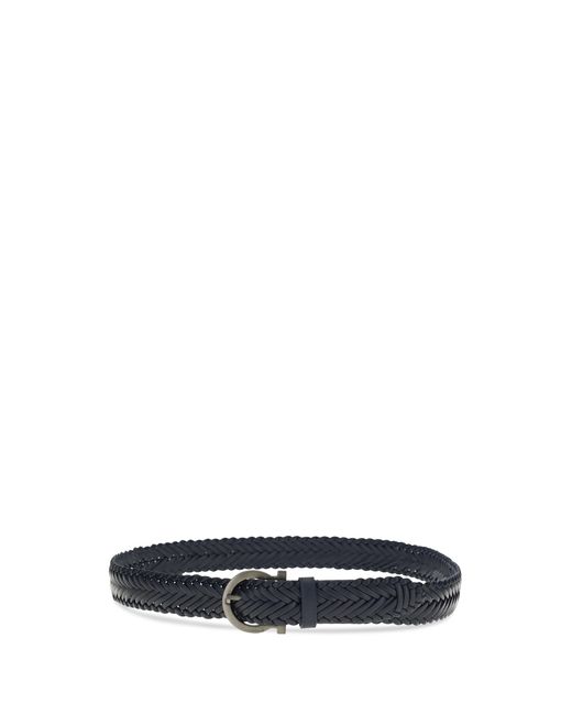 Ferragamo Black Braided Leather Belt for men