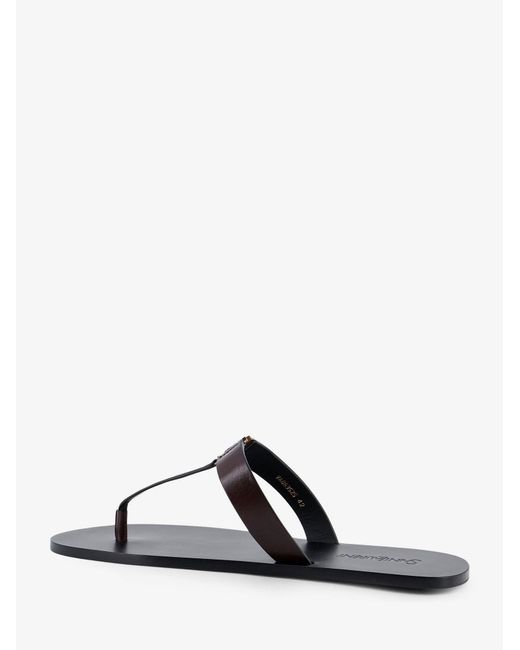 Saint Laurent Black Babylone Leather Sandals for men