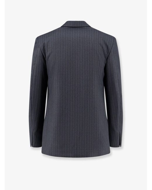 Gucci Blue Pinstriped Wool Blazer