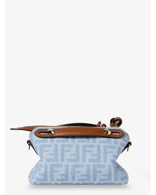 Fendi White By The Way Soft Mini Ff Denim Handbag