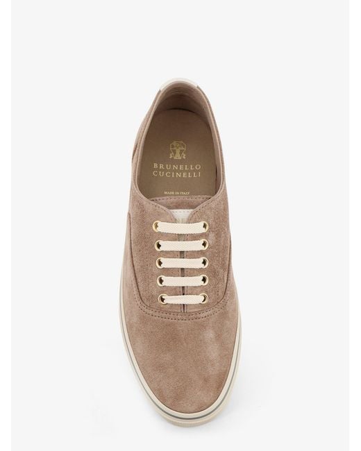 Brunello Cucinelli Brown Suede Sneakers for men