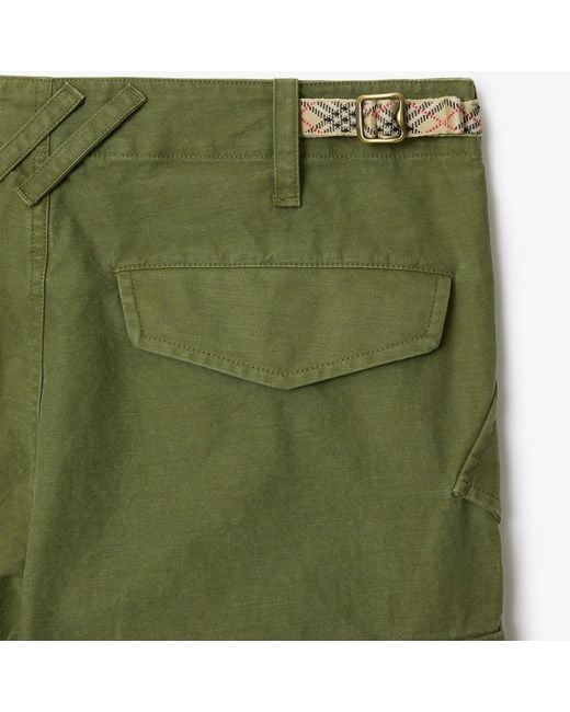 Burberry Green Cotton Cargo Pants for men