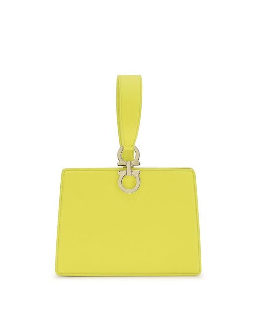 Ferragamo Yellow Leather Clutch
