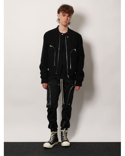 Rick Owens Blue Bauhaus Flight Virgin Wool Bomber for men