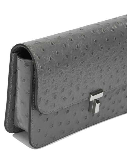 Totême  Gray "T-Lock" Small Shoulder Bag