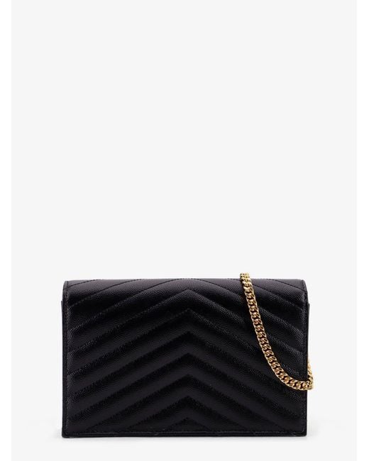 Saint Laurent Black Cassandre Envelope Clutch