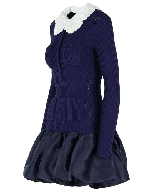 Self-Portrait Blue Self Portrait Viscose Dress