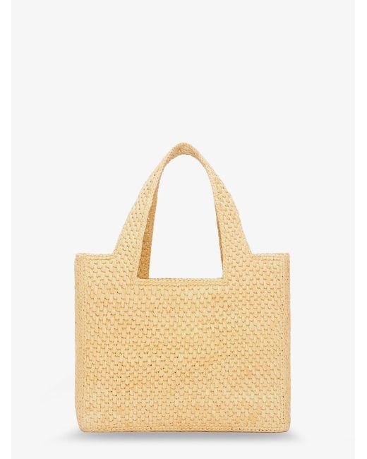 Loewe Natural Paula's Ibiza -Small Font Raffia Handbag With Embroidered Logo On The Front